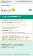 How dupixent.com looks like on a mobile device such as an iPhone.