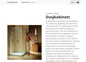 How dusjkabinett.netlify.app looks like on a tablet such as an iPad.