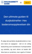 How dusjkabinettguide.no looks like on a mobile device such as an iPhone.