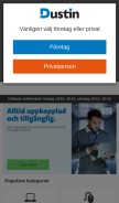 How dustin.se looks like on a mobile device such as an iPhone.