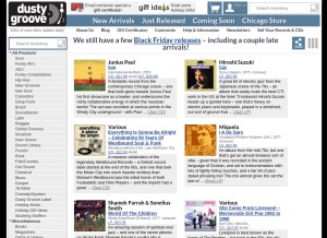 How dustygroove.com looks like on a tablet such as an iPad.