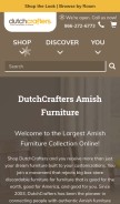 How dutchcrafters.com looks like on a mobile device such as an iPhone.