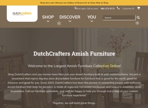 How dutchcrafters.com looks like on a tablet such as an iPad.