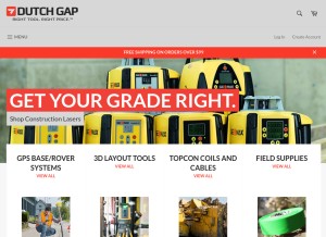 How dutchgap.com looks like on a tablet such as an iPad.