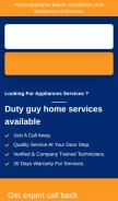 How dutyguy.com looks like on a mobile device such as an iPhone.
