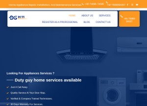 How dutyguy.com looks like on a tablet such as an iPad.
