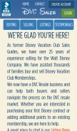 How dvcsales.com looks like on a mobile device such as an iPhone.