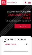 How dwfitnessfirst.com looks like on a mobile device such as an iPhone.