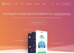 How dwolla.com looks like on a tablet such as an iPad.