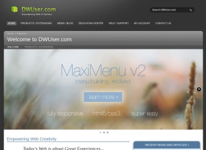 How dwuser.com looks like on a tablet such as an iPad.