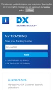 How dx-track.com looks like on a mobile device such as an iPhone.