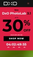 How dxo.com looks like on a mobile device such as an iPhone.