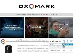How dxomark.com looks like on a tablet such as an iPad.