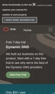 How dyn.com looks like on a mobile device such as an iPhone.