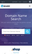 How dynadot.com looks like on a mobile device such as an iPhone.