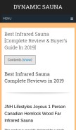 How dynamicsauna.com looks like on a mobile device such as an iPhone.