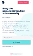 How dynamicyield.com looks like on a mobile device such as an iPhone.