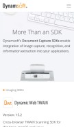 How dynamsoft.com looks like on a mobile device such as an iPhone.