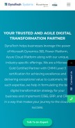 How dynatechconsultancy.com looks like on a mobile device such as an iPhone.