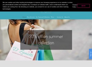 How dzanetti.com looks like on a tablet such as an iPad.