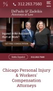 How dzinjurylawyers.com looks like on a mobile device such as an iPhone.