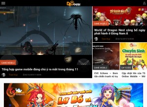 How dzogame.vn looks like on a tablet such as an iPad.