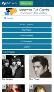 How e-chords.com looks like on a mobile device such as an iPhone.