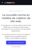 How e-monsite.com looks like on a mobile device such as an iPhone.