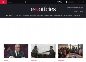 How e-noticies.com looks like on a tablet such as an iPad.