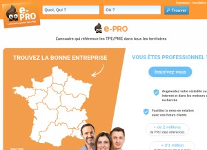 How e-pro.fr looks like on a tablet such as an iPad.