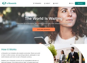 How e-rewards.com looks like on a tablet such as an iPad.