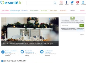How e-sante.fr looks like on a tablet such as an iPad.