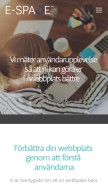 How e-space.se looks like on a mobile device such as an iPhone.