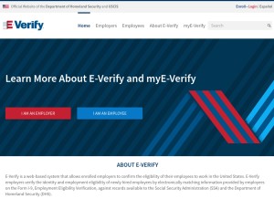How e-verify.gov looks like on a tablet such as an iPad.