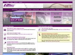 How e-zpassny.com looks like on a tablet such as an iPad.