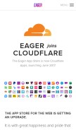 How eager.io looks like on a mobile device such as an iPhone.