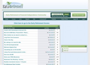 How early-retirement.org looks like on a tablet such as an iPad.