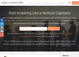 How earlyinvesting.com looks like on a tablet such as an iPad.
