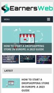 How earnersweb.com looks like on a mobile device such as an iPhone.