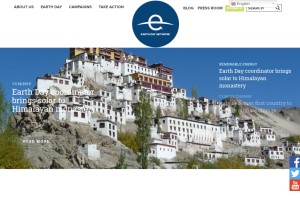 How earthday.org looks like on a tablet such as an iPad.