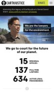 How earthjustice.org looks like on a mobile device such as an iPhone.