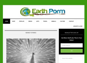 How earthporm.com looks like on a tablet such as an iPad.