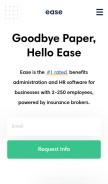 How ease.com looks like on a mobile device such as an iPhone.