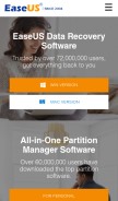How easeus.com looks like on a mobile device such as an iPhone.