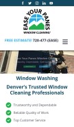 How easeyourpanes.com looks like on a mobile device such as an iPhone.