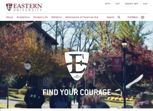 How eastern.edu looks like on a tablet such as an iPad.