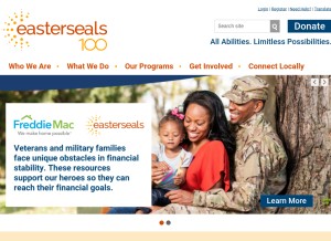 How easterseals.com looks like on a tablet such as an iPad.