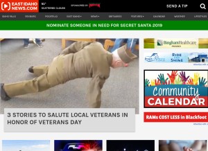 How eastidahonews.com looks like on a tablet such as an iPad.