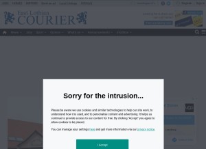 How eastlothiancourier.com looks like on a tablet such as an iPad.