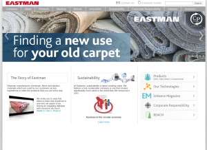 How eastman.com looks like on a tablet such as an iPad.